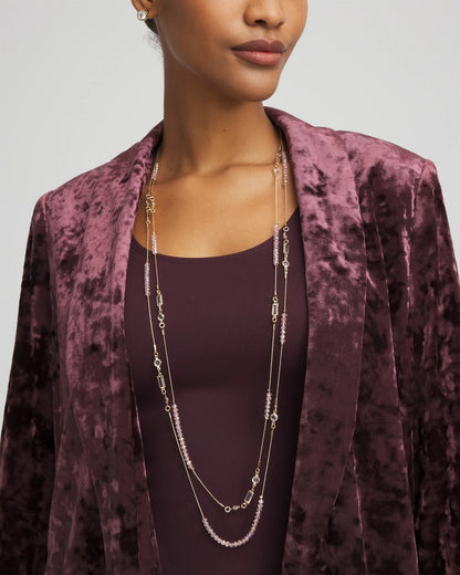 Chico's Pink Double-Strand Necklace Pink