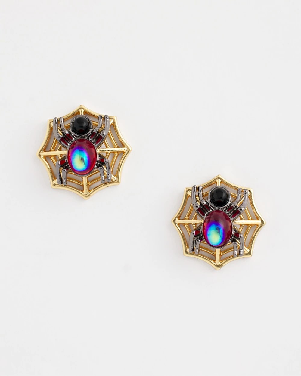 Chico's Spider Web Glitz Earrings Orange