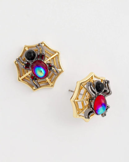 Chico's Spider Web Glitz Earrings Orange