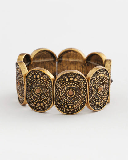 Chico's Medallion Stretch Bracelet Gold