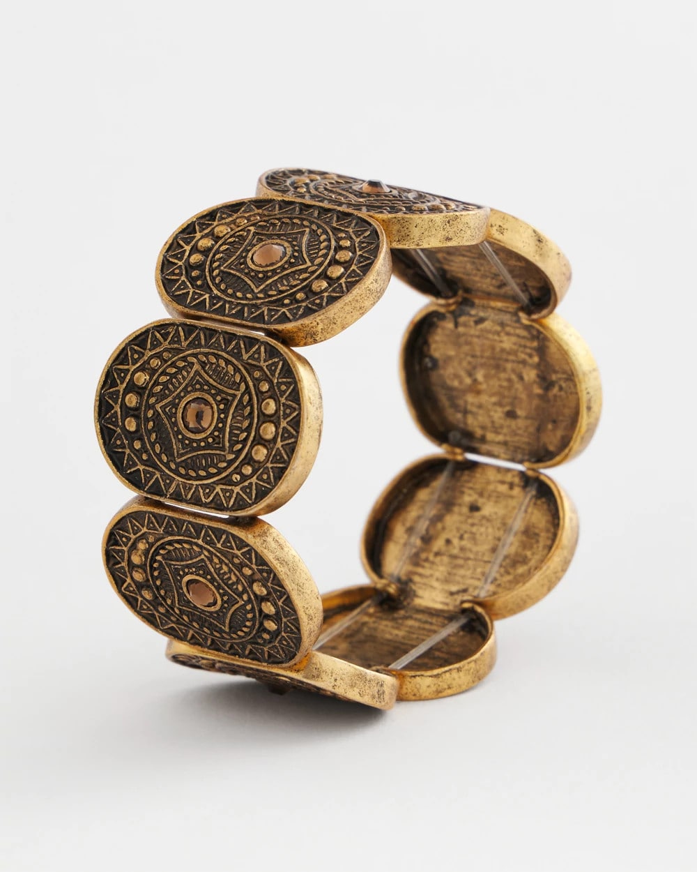 Chico's Medallion Stretch Bracelet Gold