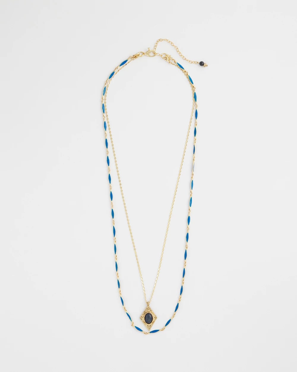 Chico's Double-Strand Sodalite Pendant Necklace Blue