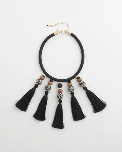 Chico's Chico's Originals Tassel Statement Necklace Neutral