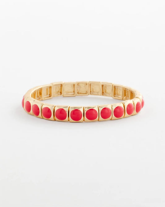 Chico's Bold Orange Goldtone Stretch Bracelet Orange