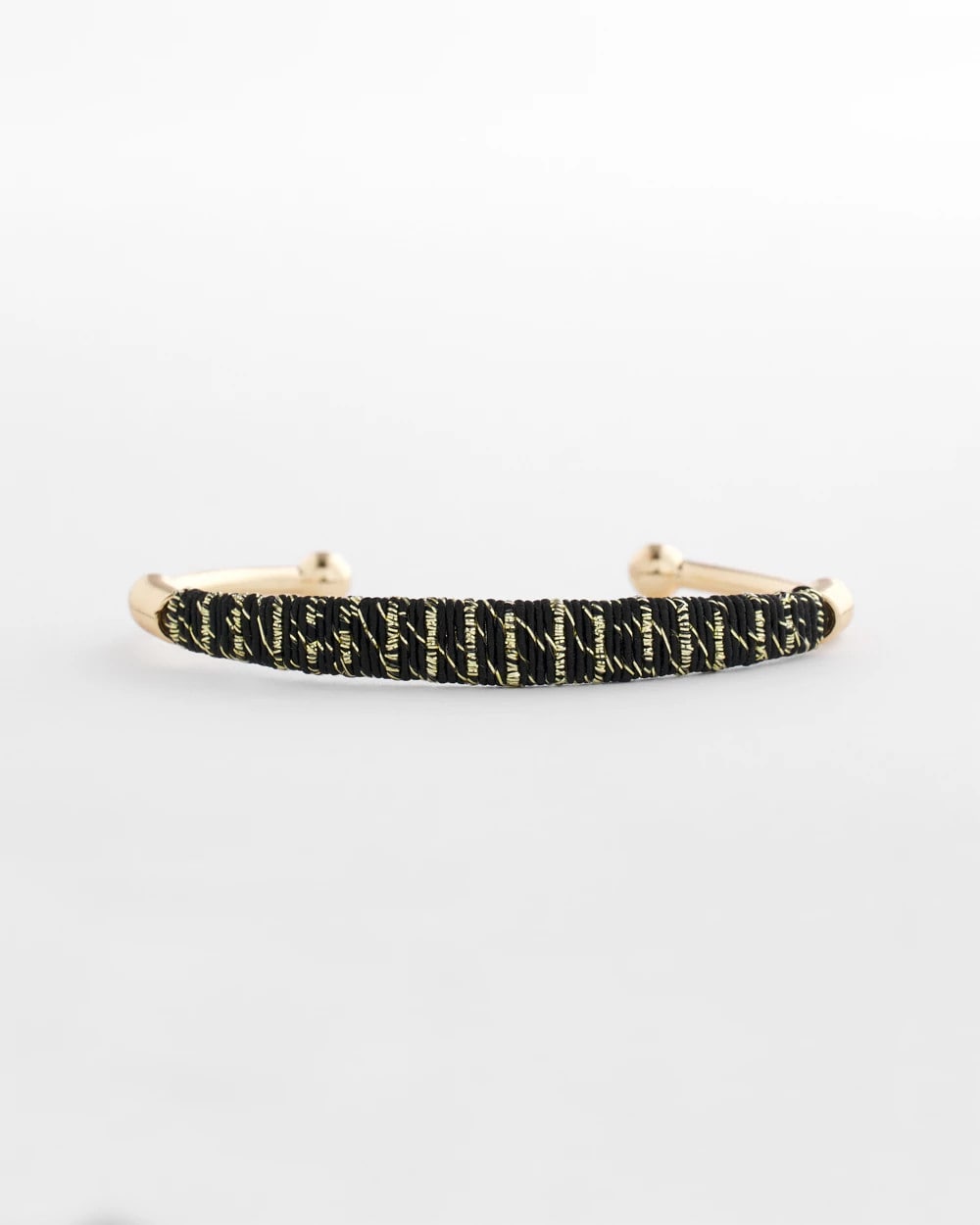 Chico's Thread Wrapped Cuff Bracelet Black/Gold