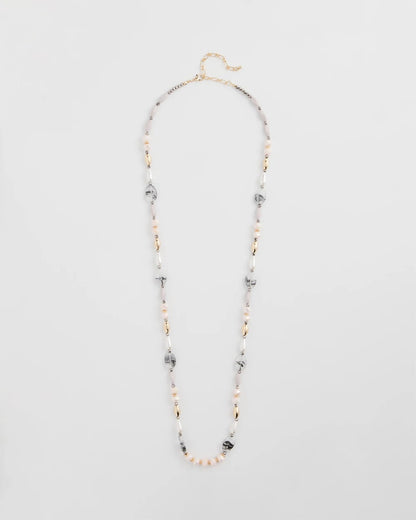 Chico's Pink Art Deco Beaded Necklace Pink