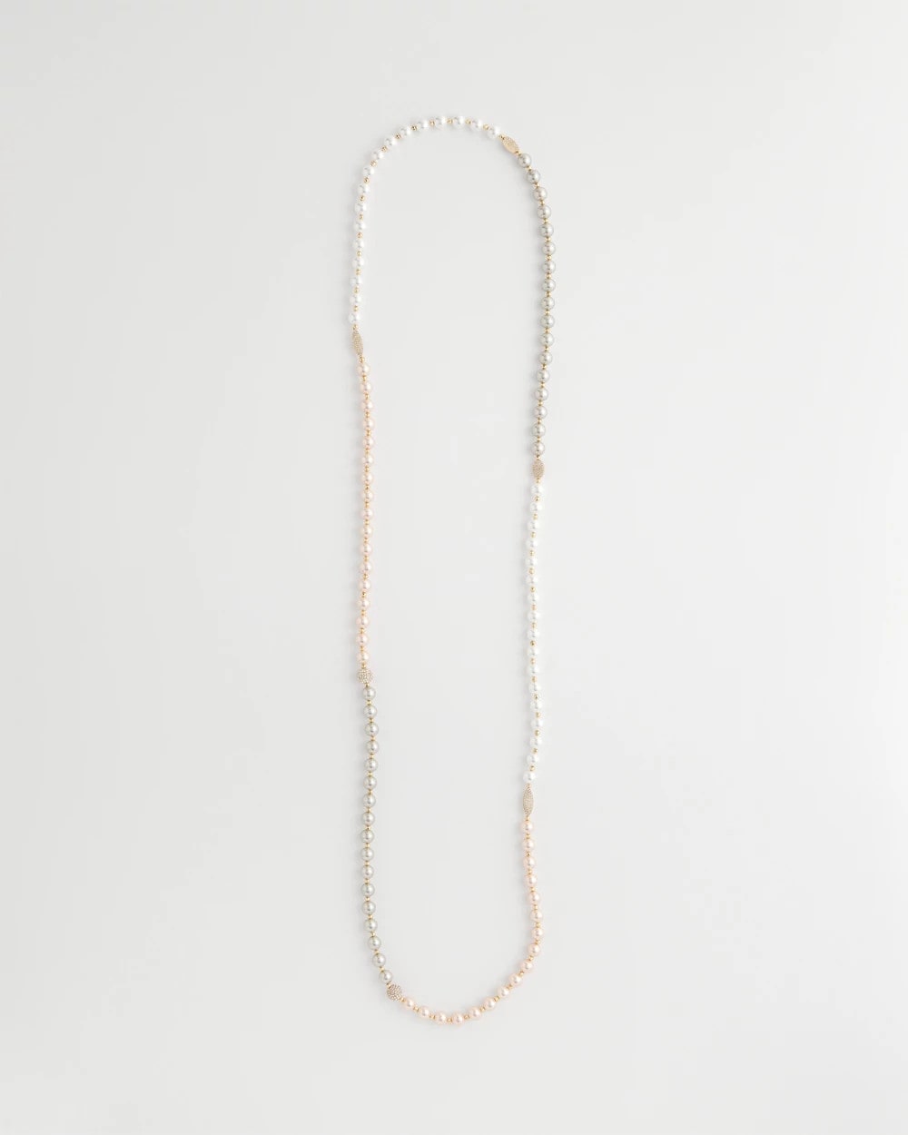 Chico's Art Deco Beaded Necklace Pink