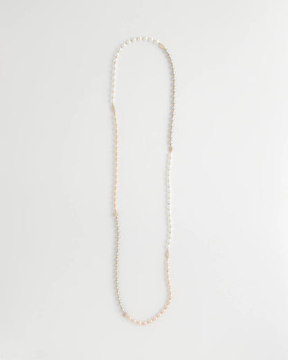 Chico's Art Deco Beaded Necklace Pink