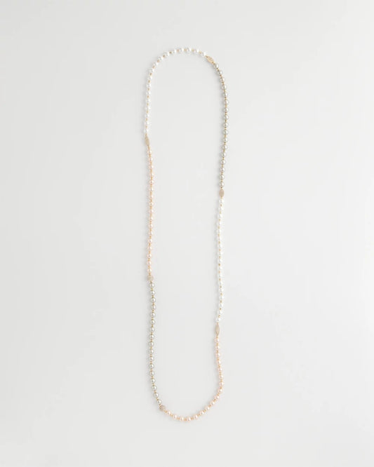 Chico's Art Deco Beaded Necklace Pink