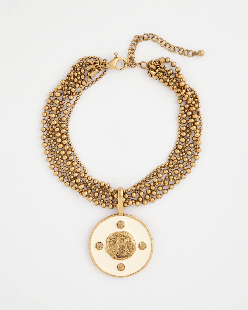 Chico's White Enamel Pendant Necklace White