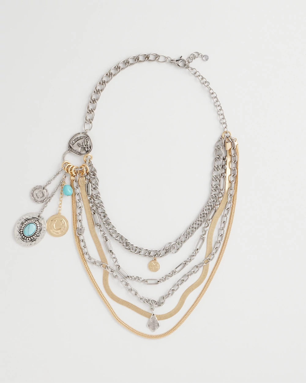 Chico's Equestrian Mixed-Metal Multistrand Necklace Mixed Metals
