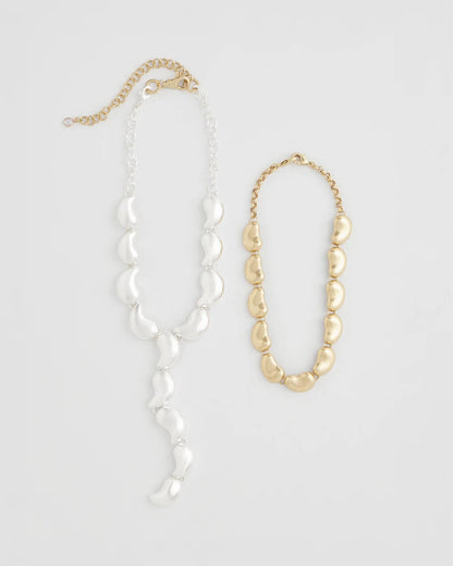 Chico's Convertible Mixed-Metals Y-Necklace Mixed Metals