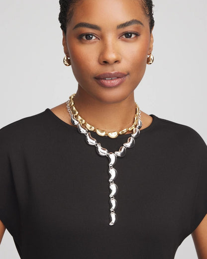 Chico's Convertible Mixed-Metals Y-Necklace Mixed Metals