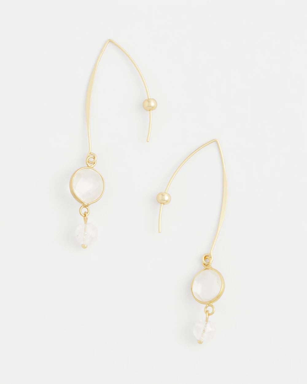 Chico's No Droop® Quartz Crystal Threader Earrings Gold