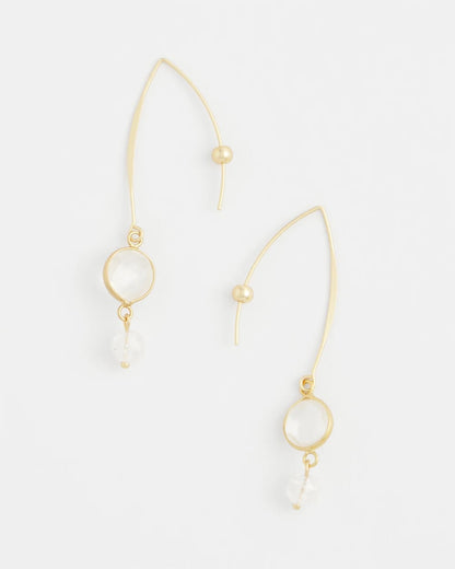 Chico's No Droop® Quartz Crystal Threader Earrings Gold