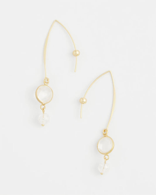 Chico's No Droop® Quartz Crystal Threader Earrings Gold