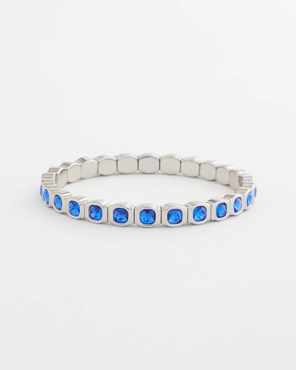 Chico's Small Faceted Stretch Bracelet Blue