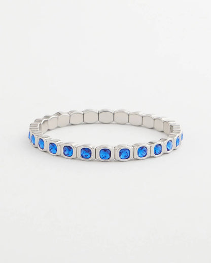 Chico's Small Faceted Stretch Bracelet Blue