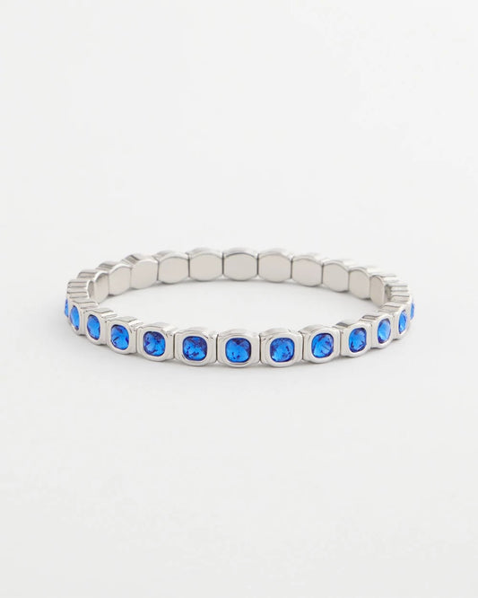 Chico's Small Faceted Stretch Bracelet Blue