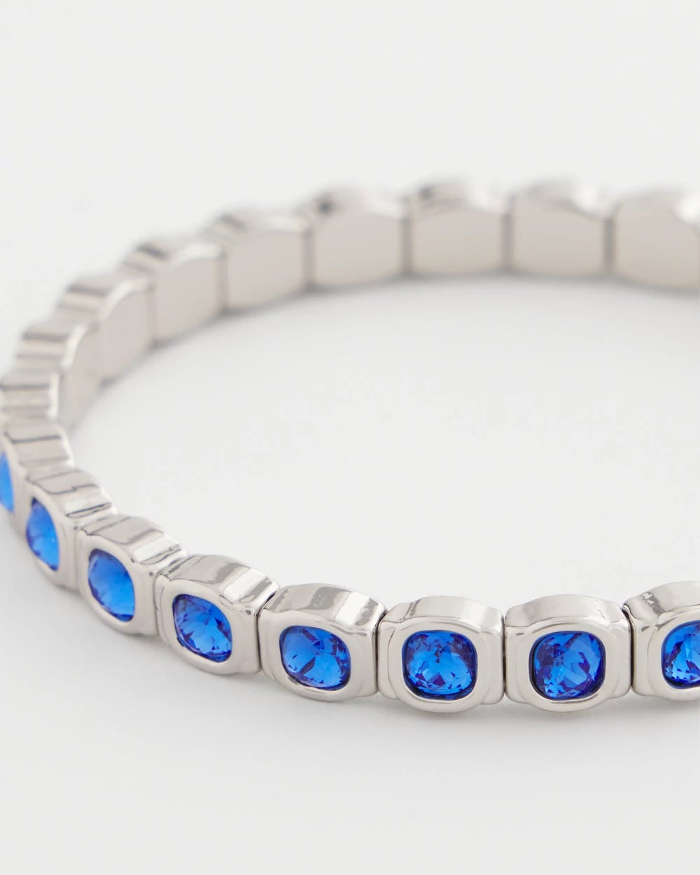 Chico's Small Faceted Stretch Bracelet Blue