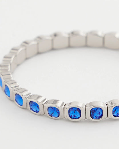 Chico's Small Faceted Stretch Bracelet Blue