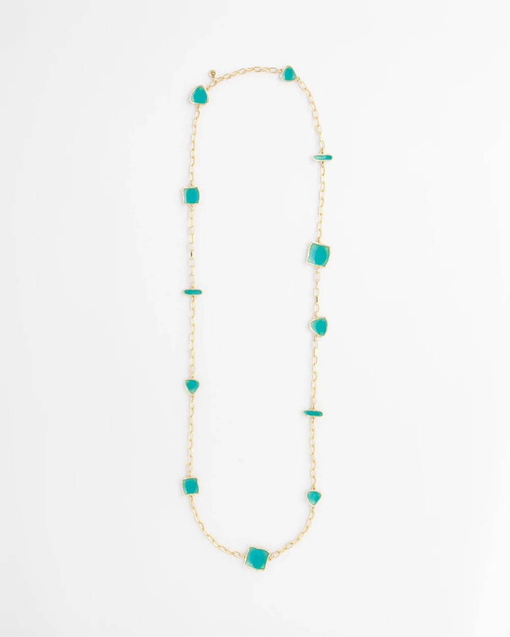 Chico's Gold Tone Single-Strand Necklace Blue