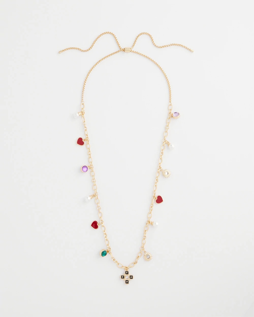 Chico's Adjustable Charm Necklace Multi