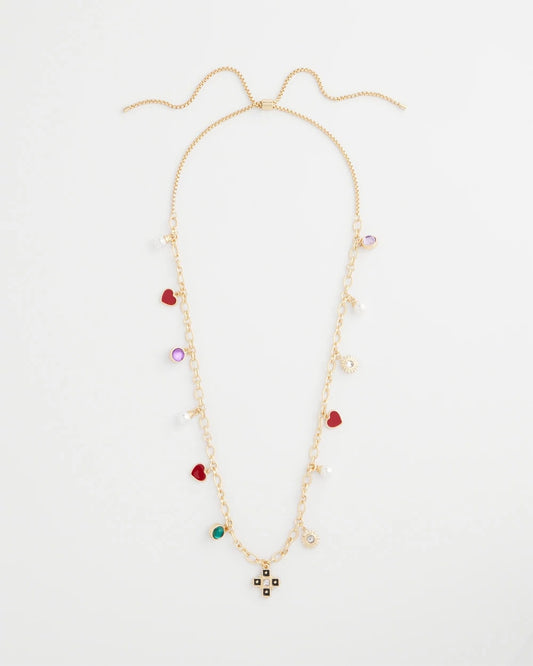 Chico's Adjustable Charm Necklace Multi
