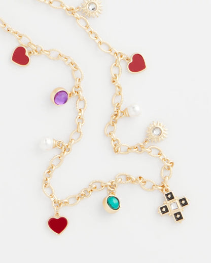 Chico's Adjustable Charm Necklace Multi