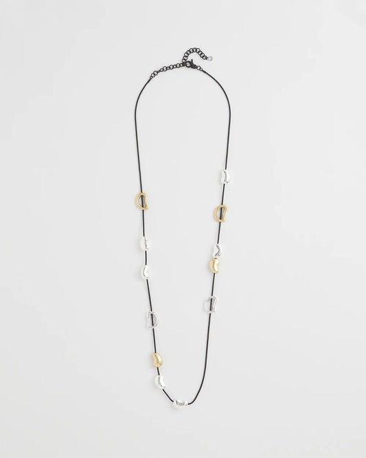 Chico's Mixed-Metal Charm Necklace Mixed Metals