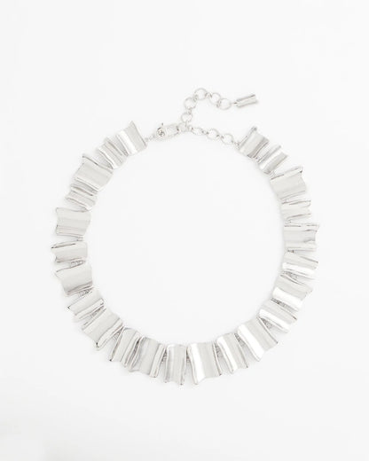 Chico's Silver Wave Collar Necklace Silver