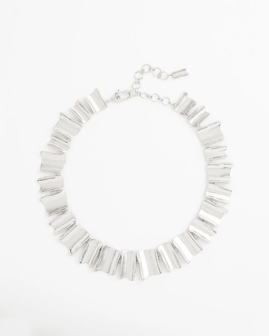 Chico's Silver Wave Collar Necklace Silver