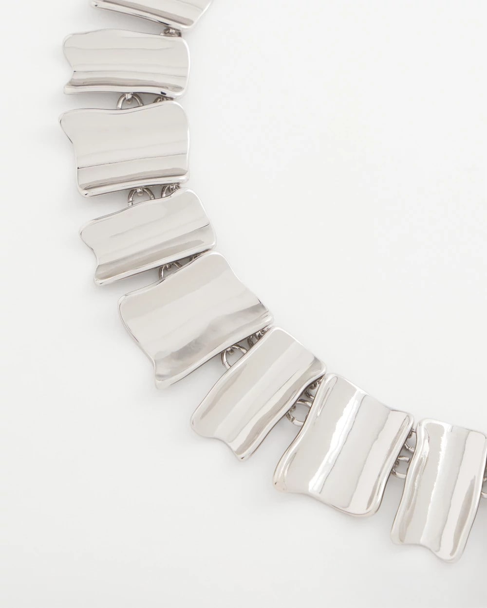 Chico's Silver Wave Collar Necklace Silver