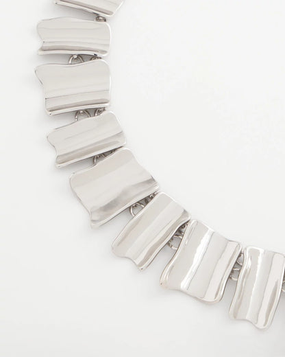 Chico's Silver Wave Collar Necklace Silver