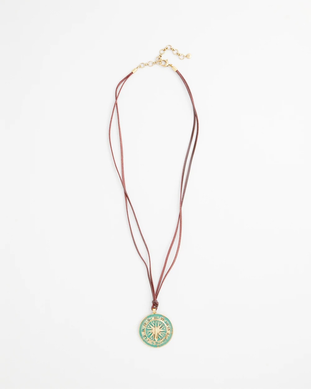 Chico's Sundial Medallion Pendant Turquoise