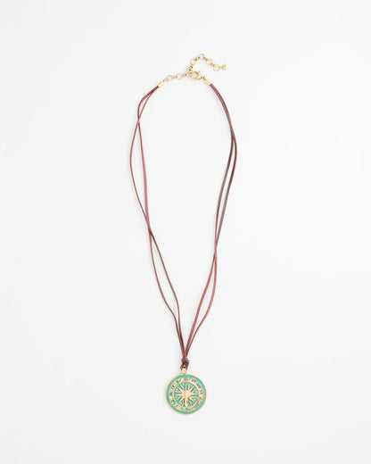 Chico's Sundial Medallion Pendant Turquoise