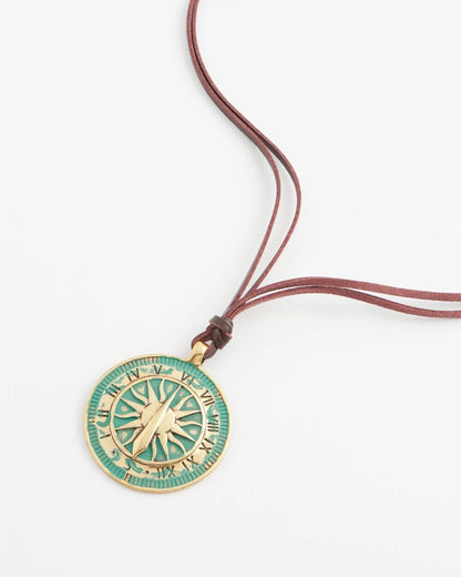 Chico's Sundial Medallion Pendant Turquoise