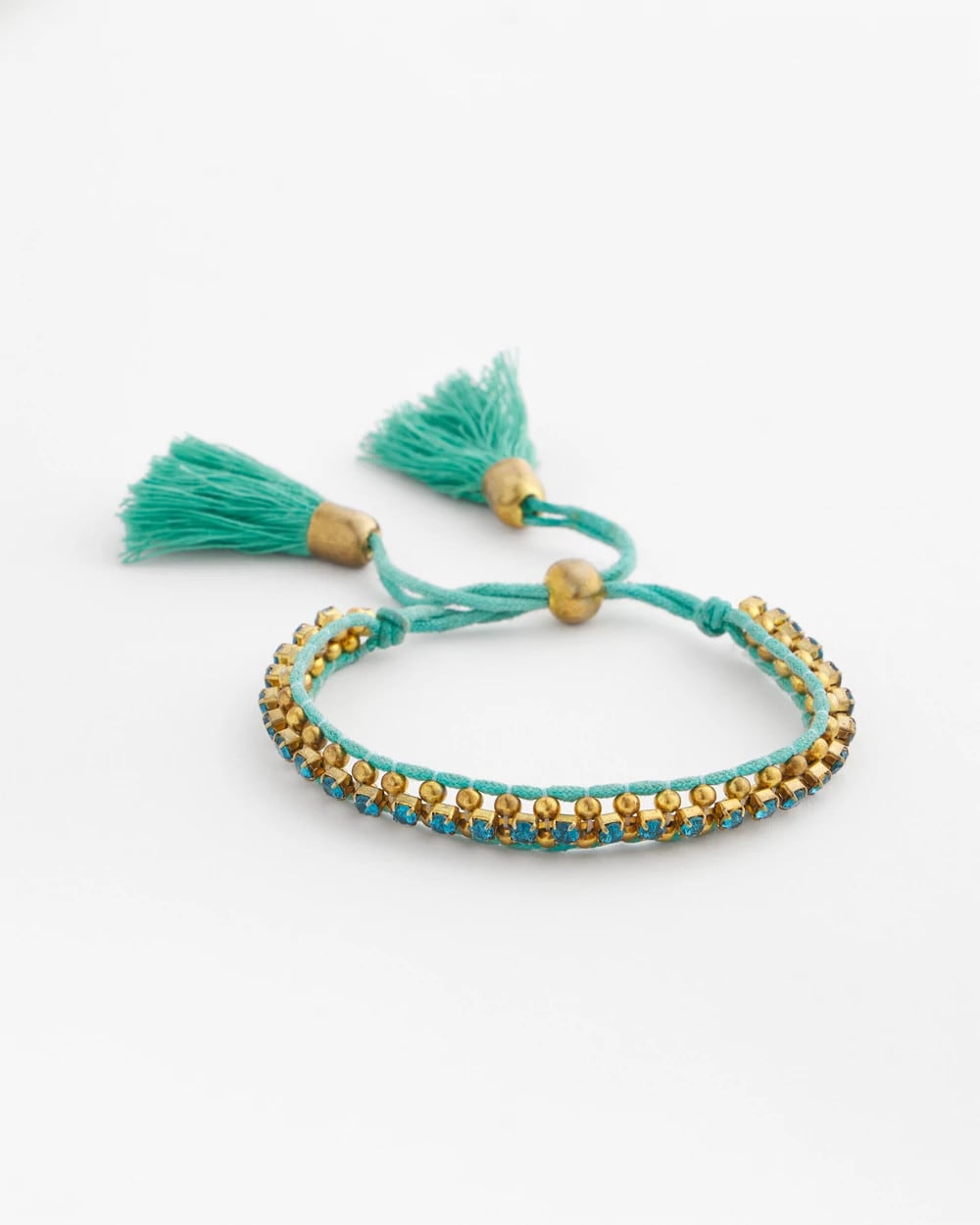 Chico's Adjustable Thread Wrapped Bracelet Turquoise
