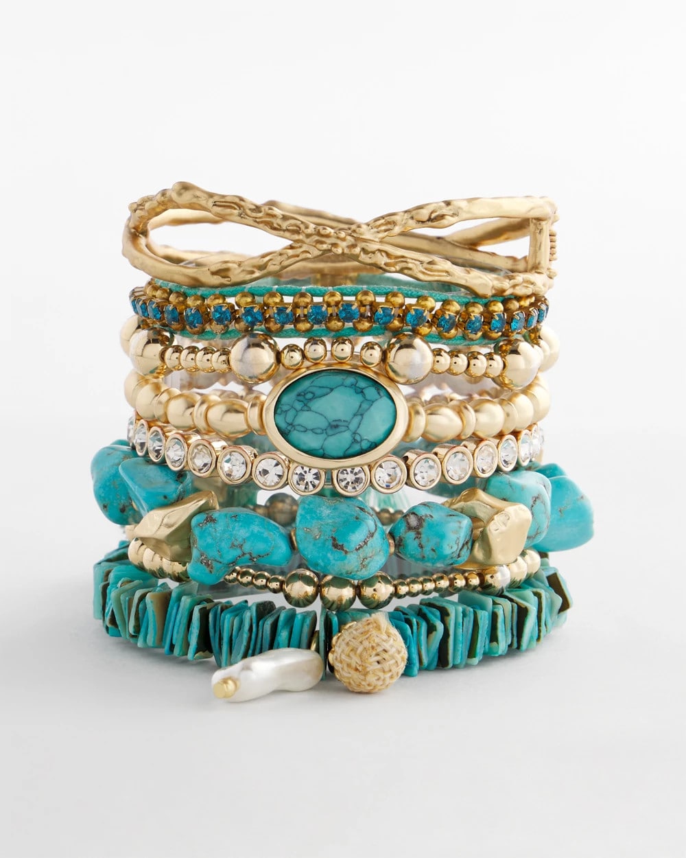 Chico's Adjustable Thread Wrapped Bracelet Turquoise