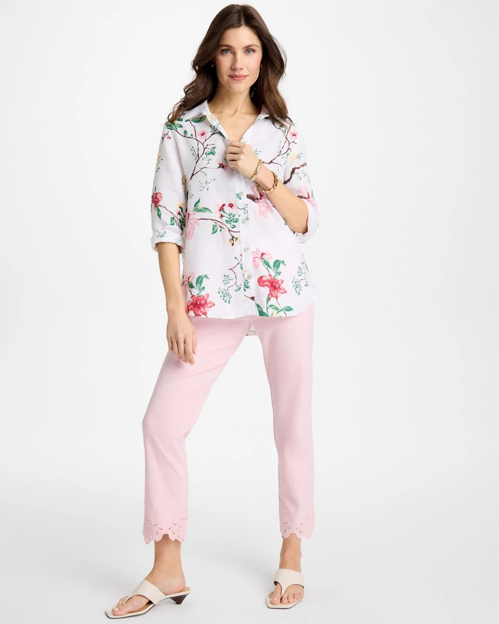 Chico's Embroidered Brigitte™ Slim Crop Pant Sweet Blossom