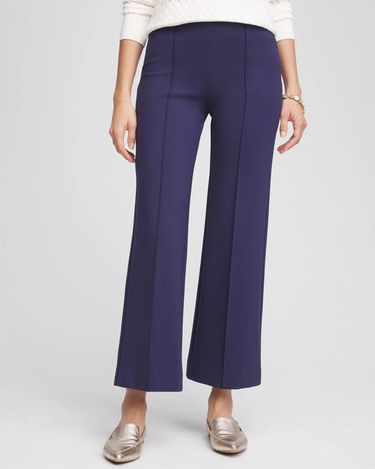 Chico's Lightweight Juliet Kick Flare Pants Passport Blue