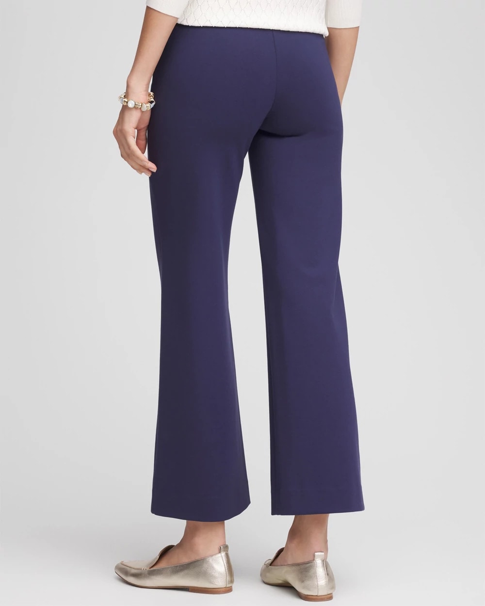 Chico's Lightweight Juliet Kick Flare Pants Passport Blue