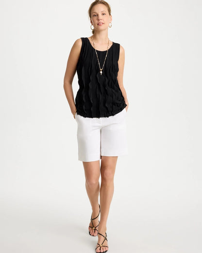 Chico's 3-D Ruffled Tank Black