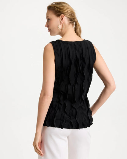 Chico's 3-D Ruffled Tank Black