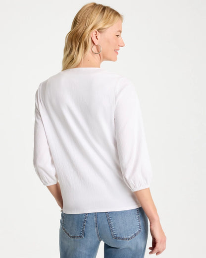 Chico's Knit Gauze Tie-Front Cardigan Alabaster