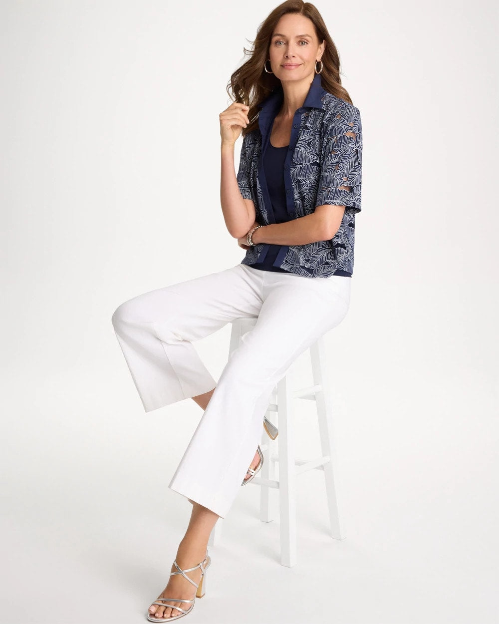 Chico's Burnout Camp Tee Passport Blue