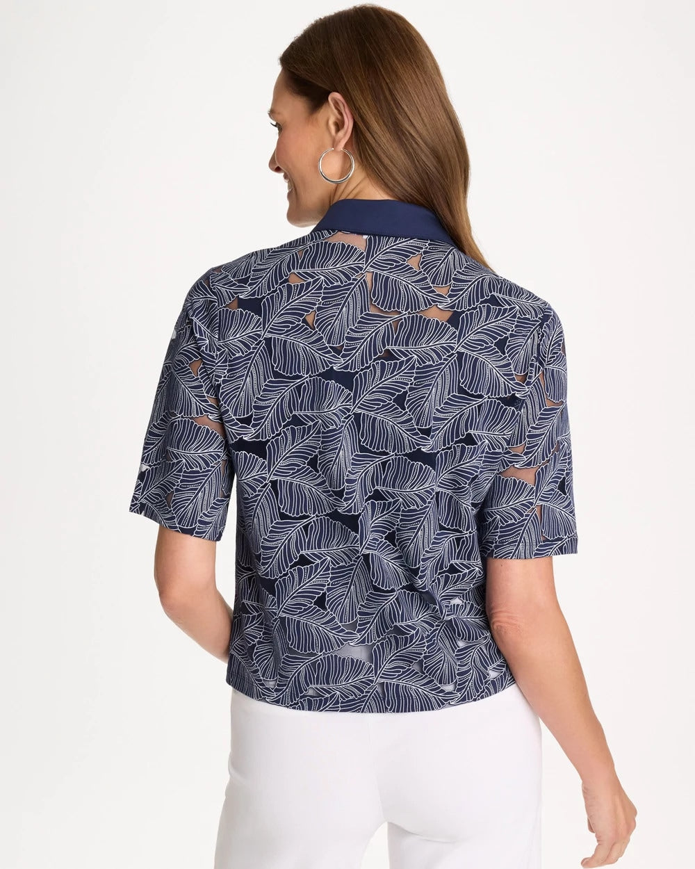 Chico's Burnout Camp Tee Passport Blue
