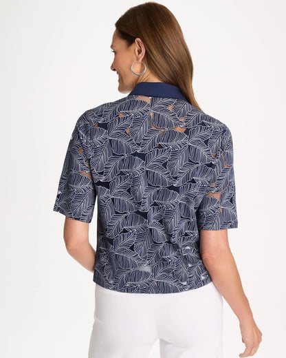 Chico's Burnout Camp Tee Passport Blue