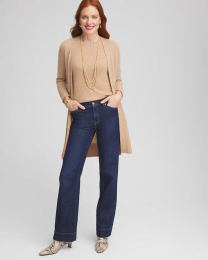 Chico's Cashmere Crewneck Sweater Camel