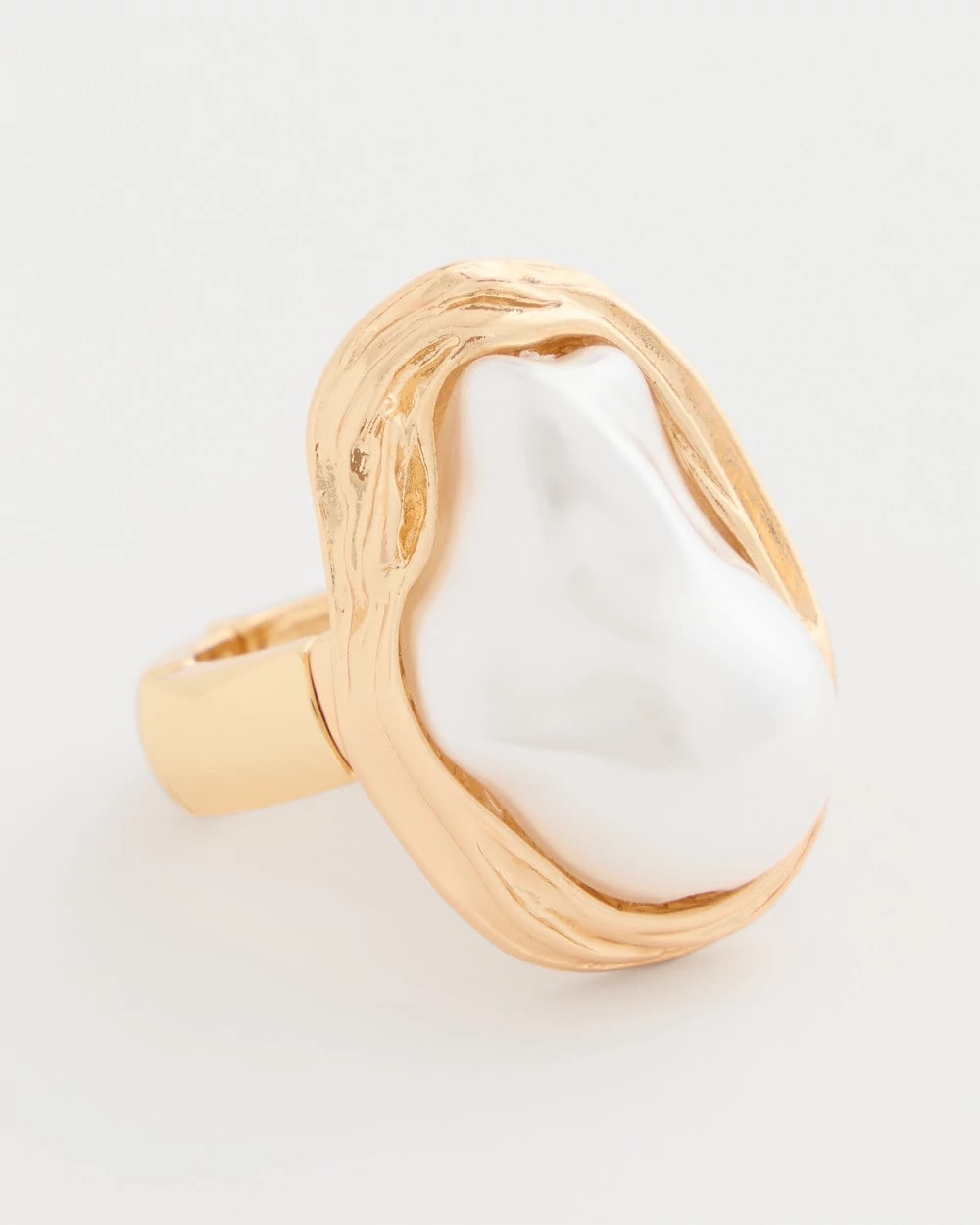 Chico's Faux Pearl Stretch Ring Pearl
